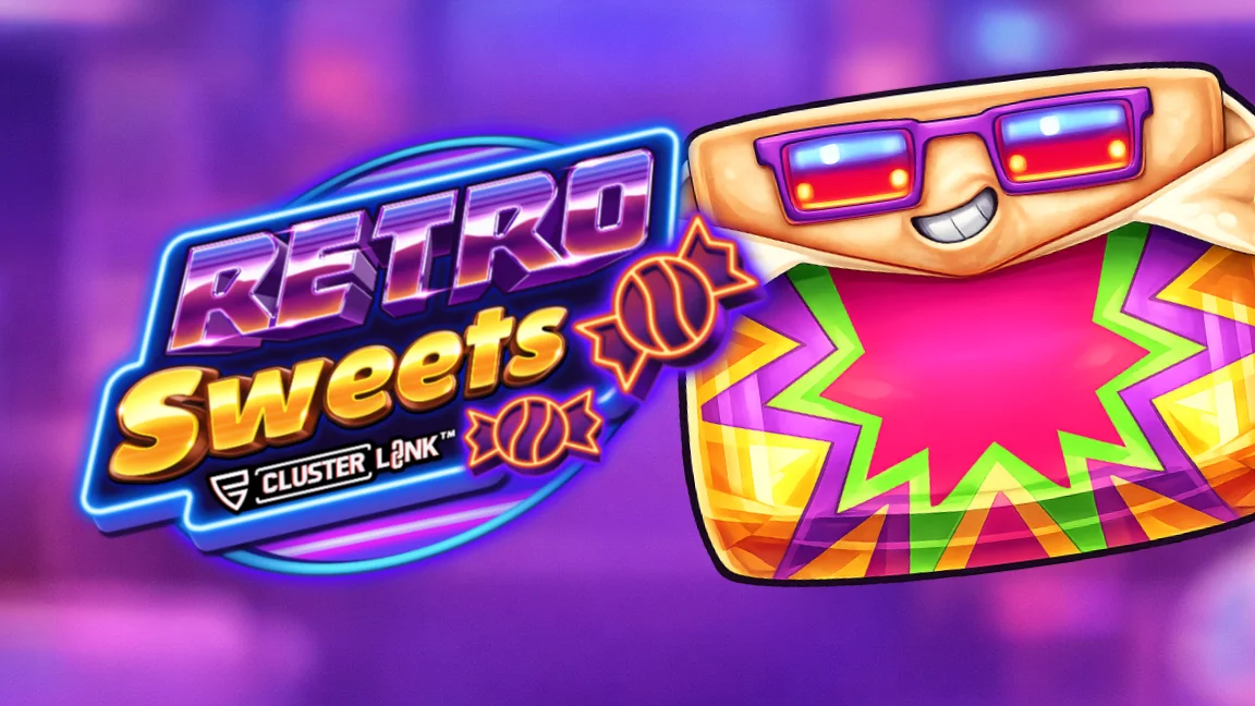 The promotional header for Retro Sweets, an online slot game on Betty.ca.