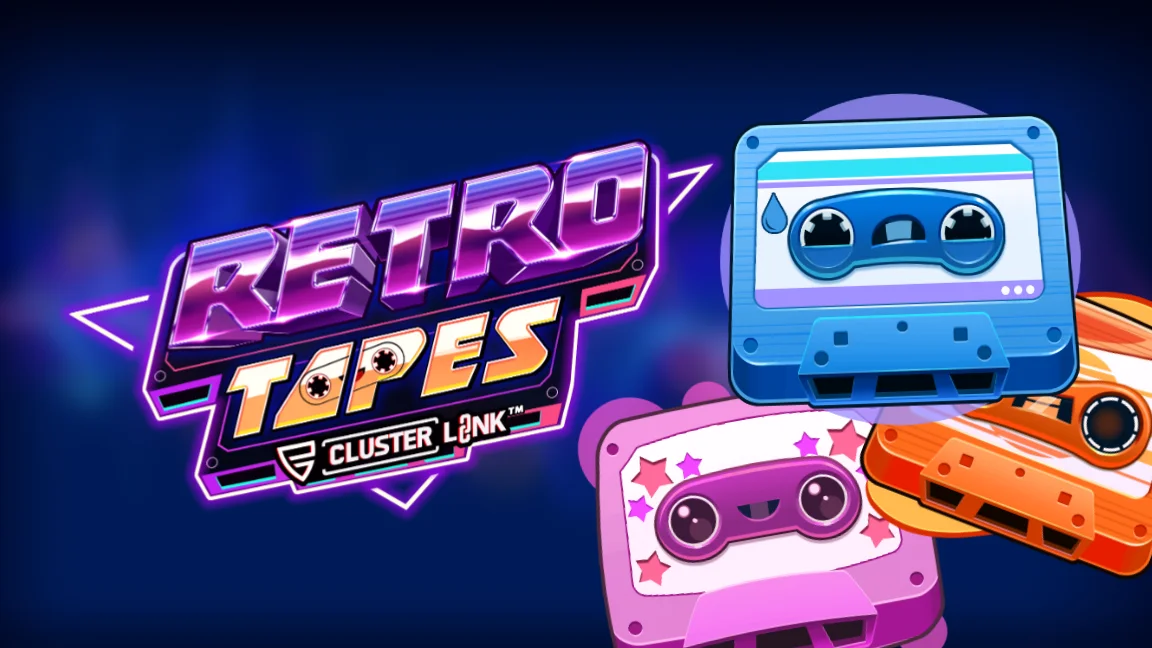The promotional header for Retro Tapes, an online slot game on Betty.ca.