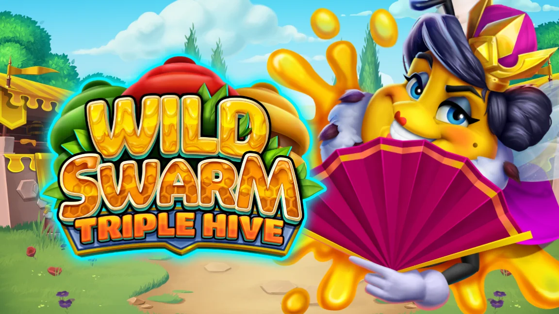 The promotional header for Wild Swarm - Triple Hive, an online slot game on Betty.ca.