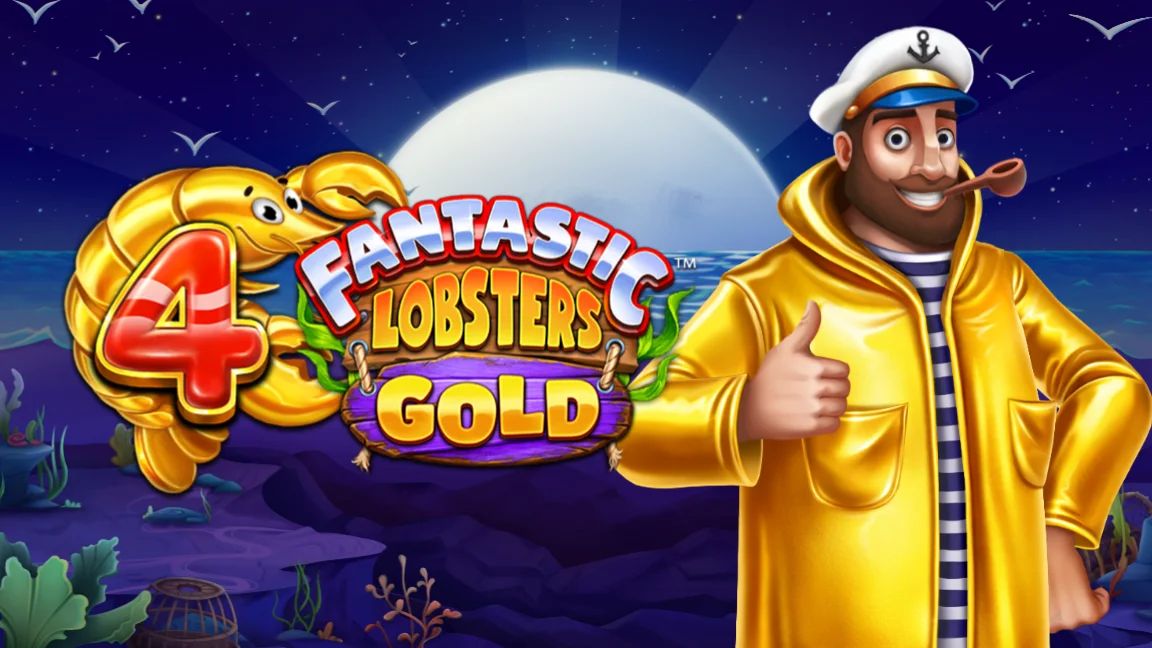 The promotional header for 4 Fantastic Lobsters Gold, an online slot game on Betty.ca.