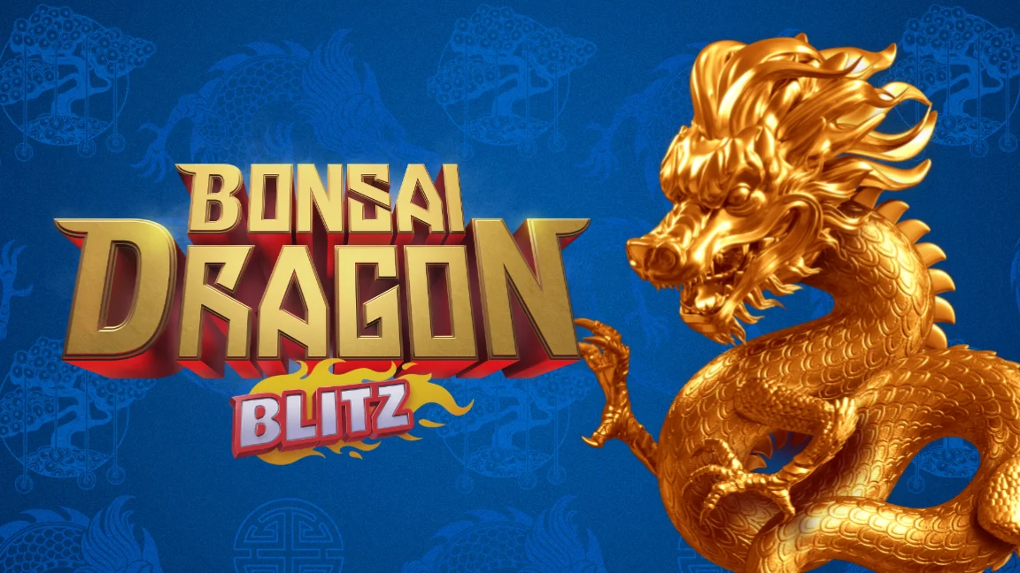 The promotional header for Bonsai Dragon Blitz, an online slot game on Betty.ca.
