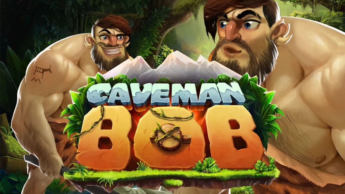 The promotional header for Caveman Bob, an online slot game on Betty.ca.