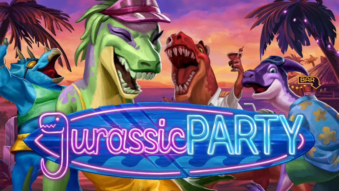 The promotional header for Jurassic Party, an online slot game on Betty.ca.