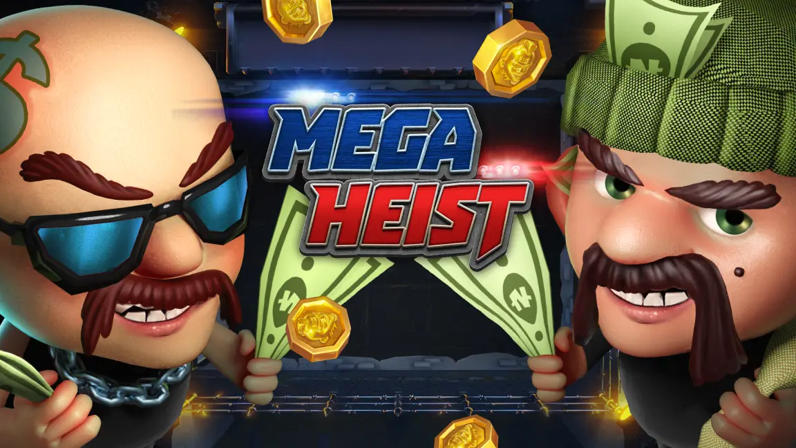 The promotional header for Mega Heist, an online slot game on Betty.ca.