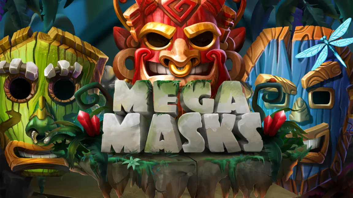The promotional header for Mega Masks, an online slot game on Betty.ca.