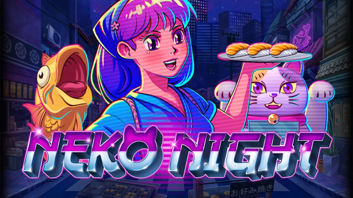 The promotional header for Neko Night, an online slot game on Betty.ca.