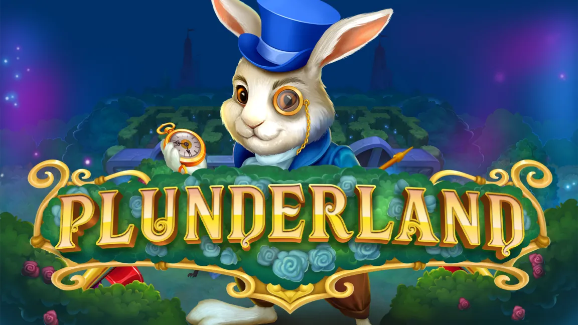 The promotional header for Plunderland, an online slot game on Betty.ca.