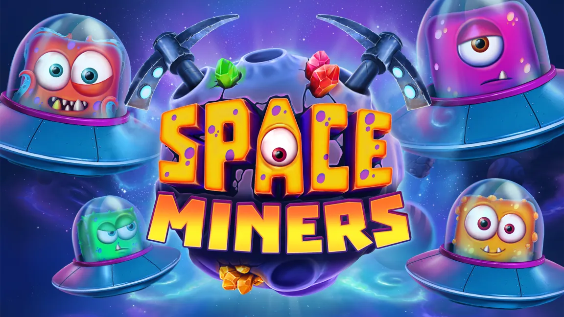 The promotional header for Space Miners, an online slot game on Betty.ca.