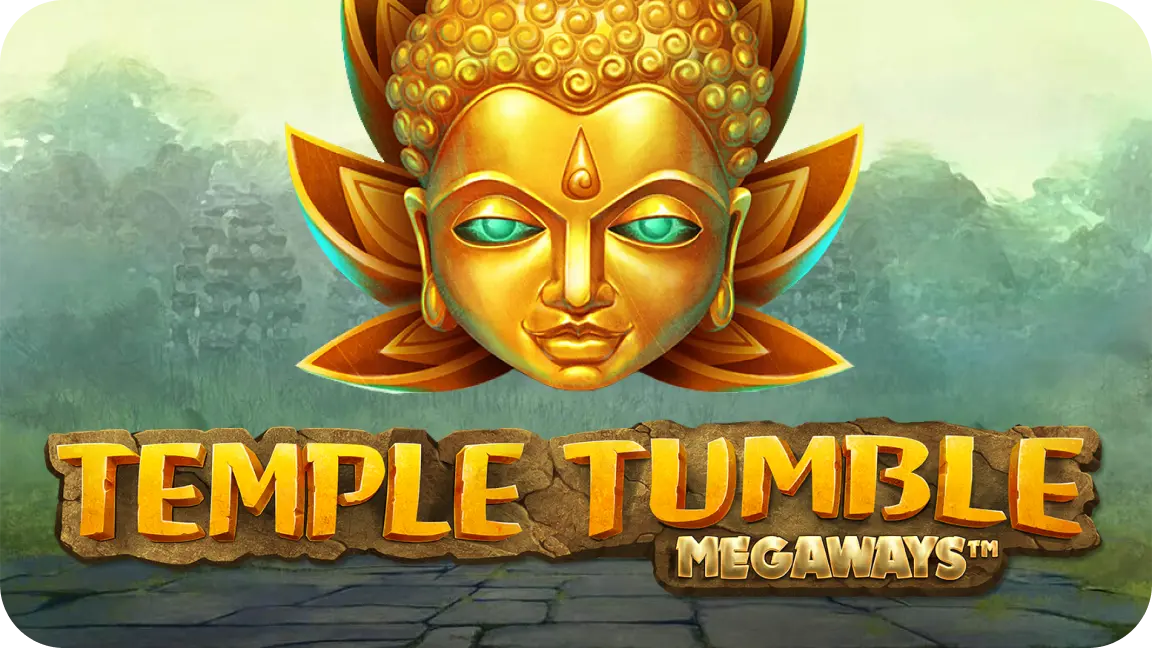 The promotional header for Temple Tumble Megaways, an online slot game on Betty.ca.
