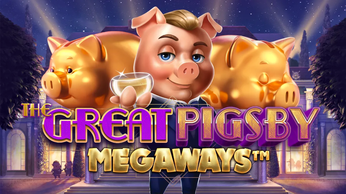 The promotional header for The Great Pigsby Megaways, an online slot game on Betty.ca.