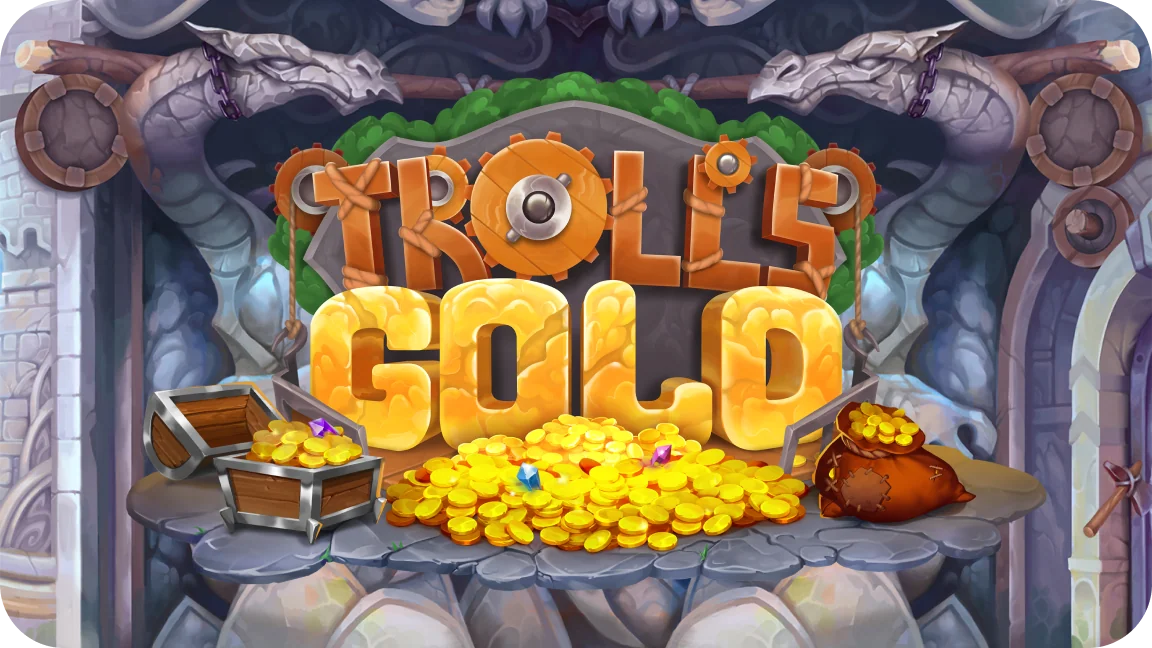 The promotional header for Troll's Gold, an online slot game on Betty.ca.