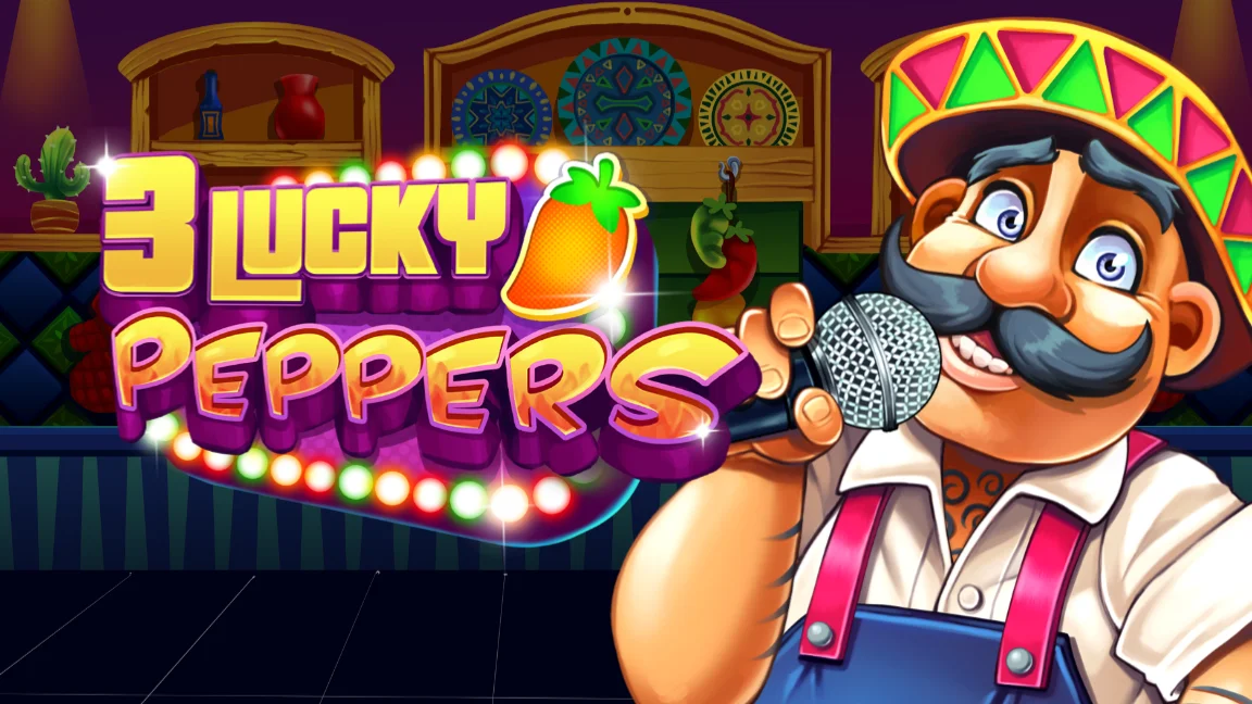 The promotional header for 3 Lucky Peppers, an online slot game on Betty.ca.