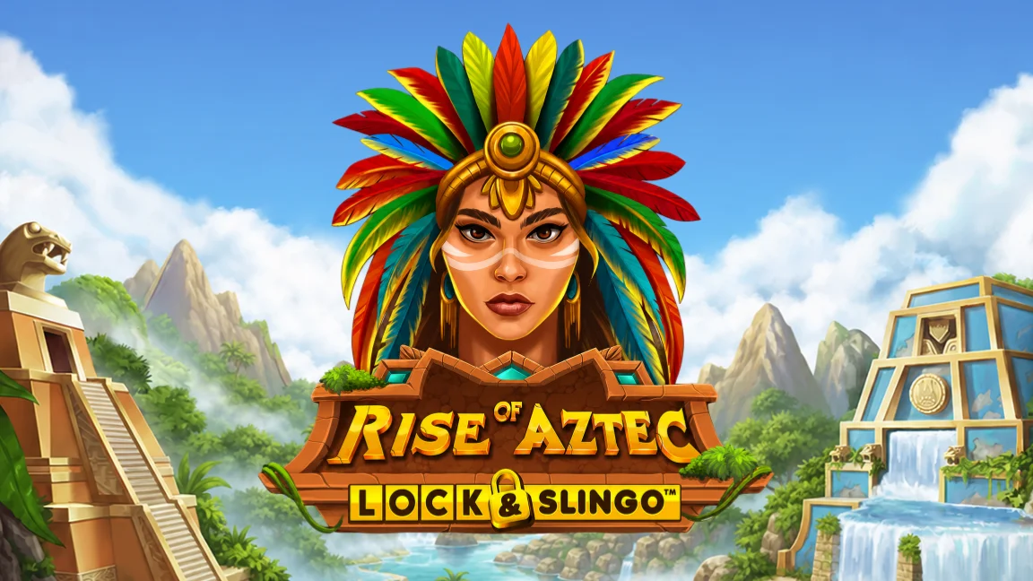 The promotional header for Rise of Aztec: Lock & Slingo, an online slot game on Betty.ca.