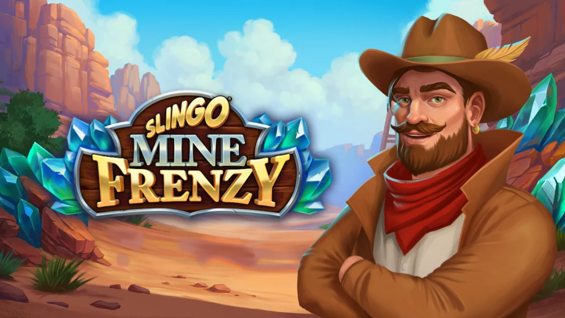 The promotional header for Slingo Mine Frenzy, an online slot game on Betty.ca.
