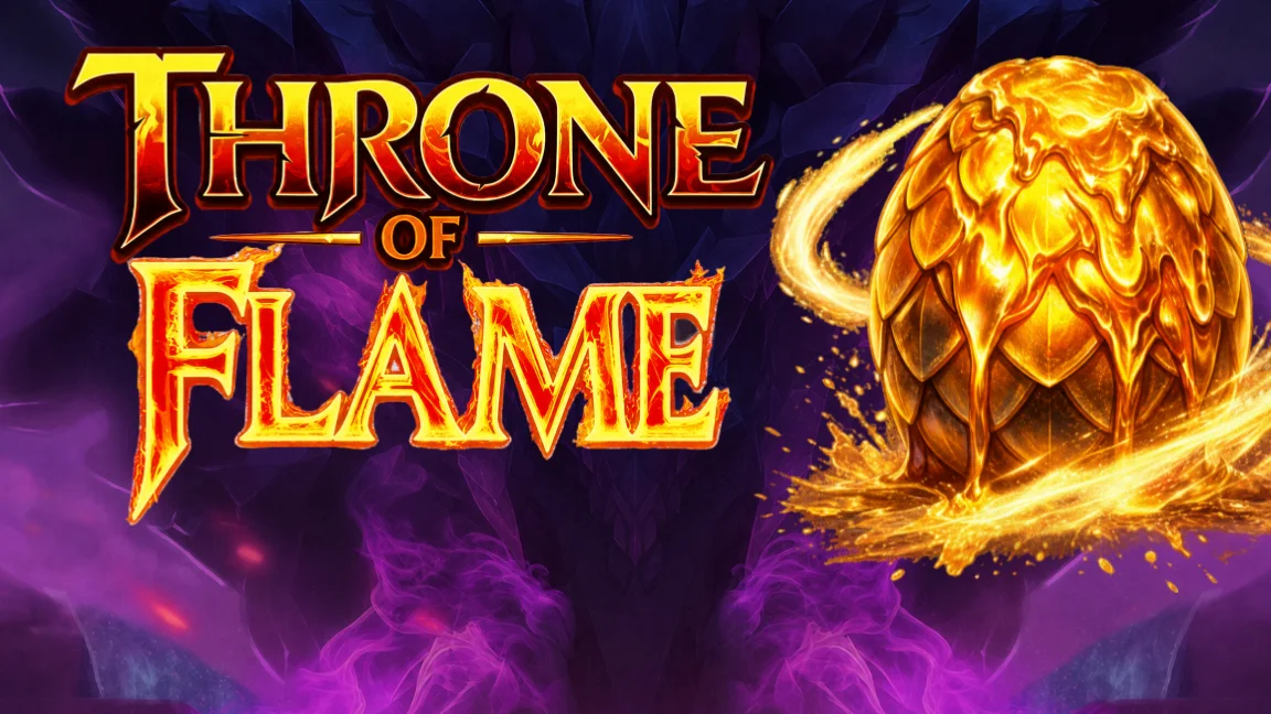 The promotional header for Throne of Flame, an online slot game on Betty.ca.