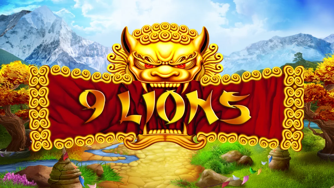 The promotional header for 9 Lions, an online slot game on Betty.ca.