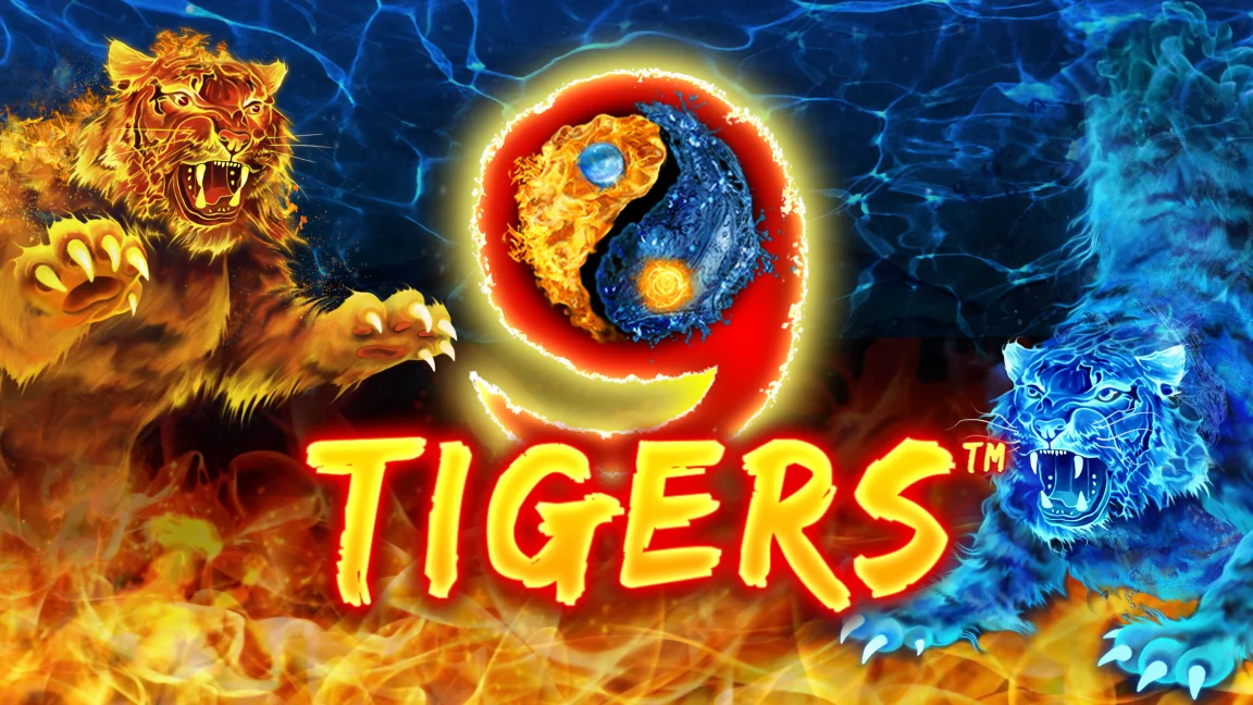 The promotional header for 9 Tigers™, an online slot game on Betty.ca.