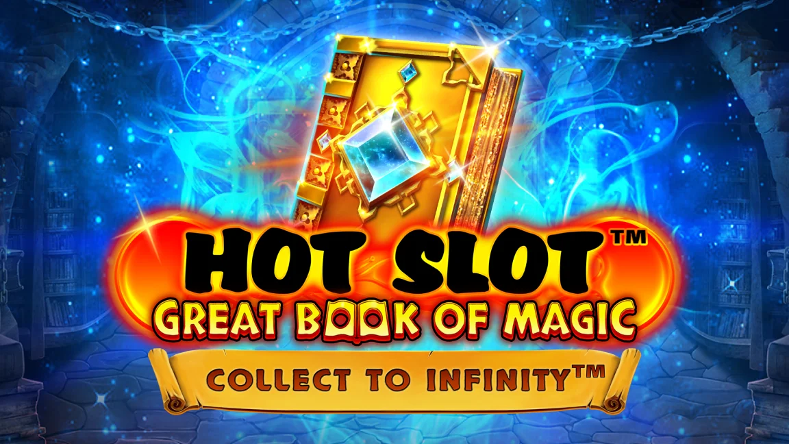 The promotional header for Hot Slot™: Great Book of Magic, an online slot game on Betty.ca.