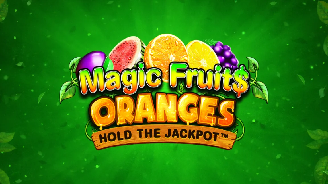 The promotional header for Magic Fruit$: Oranges, an online slot game on Betty.ca.