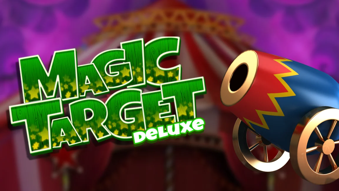 The promotional header for Magic Target Deluxe, an online slot game on Betty.ca.