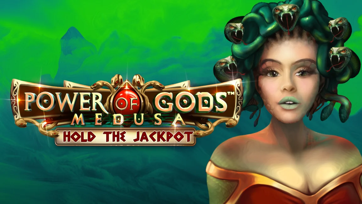 The promotional header for Power of Gods:Medusa, an online slot game on Betty.ca.